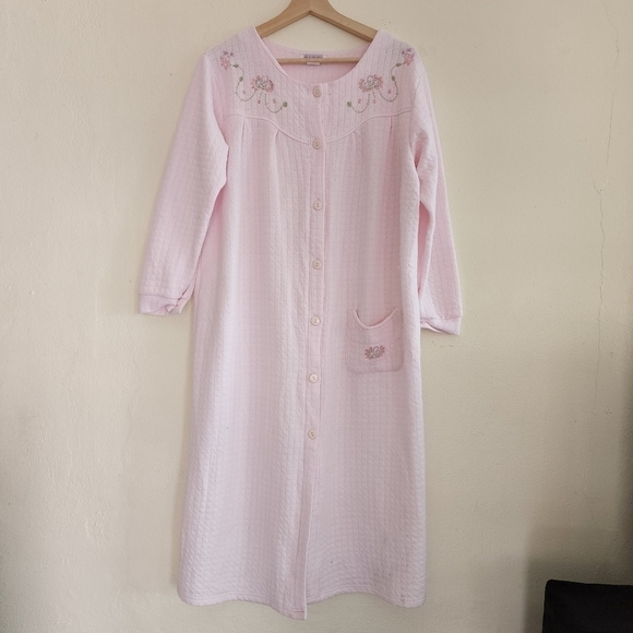 Lati Fashion Pink Floral Embroidered Nightgown Small - Picture 1 of 8